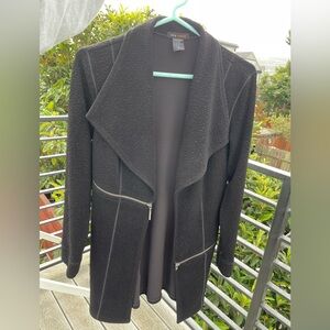 Black Women's Jacket with Zipper Details